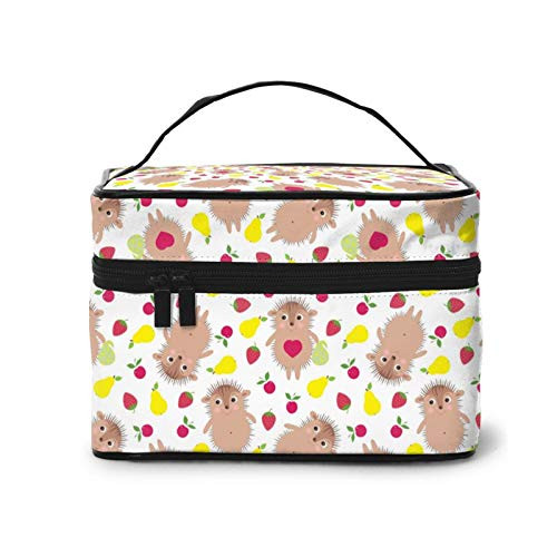 smiling hedgehogs Makeup Bag Travel Cosmetic Bag Portable Travel Train Case Funny Toiletry Storage Organizer smiling hedgehogs Makeup Bag Travel Cosmetic Bag Portable Travel Train Case Funny Toiletry Storage Organizer