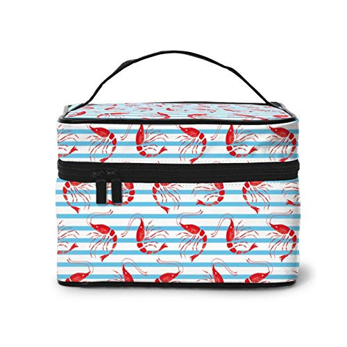 shrimp watercolor Makeup Bag Travel Cosmetic Bag Portable Travel Train Case Funny Toiletry Storage Organizer shrimp watercolor Makeup Bag Travel Cosmetic Bag Portable Travel Train Case Funny Toiletry Storage Organizer