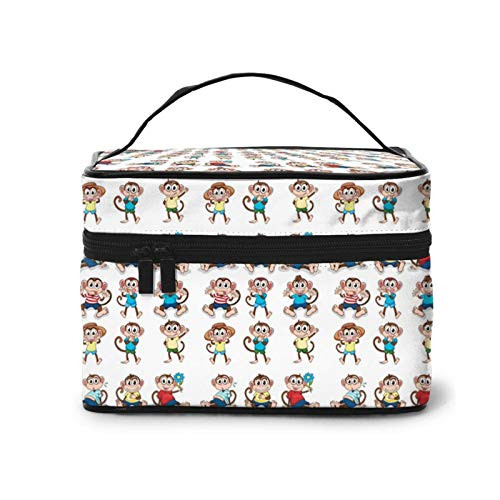 funny monkeys Makeup Bag Travel Cosmetic Bag Portable Travel Train Case Funny Toiletry Storage Organizer funny monkeys Makeup Bag Travel Cosmetic Bag Portable Travel Train Case Funny Toiletry Storage Organizer