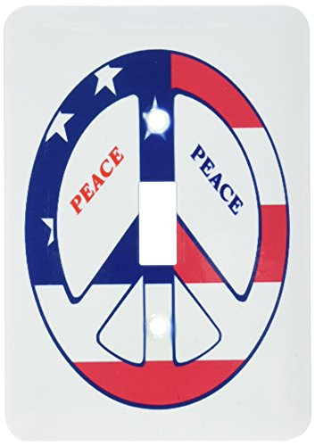 3dRose lsp_62420_1 Red White n Blue Peace Symbol Single Toggle Switch Multicolor