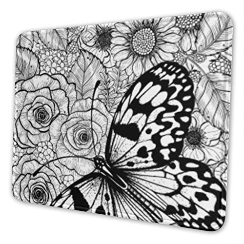 Butterfly Garden Rectangle Non-Slip Rubber Mousepad Gaming Mouse Pad Square Mouse Mat for Desktops Computer Laptops