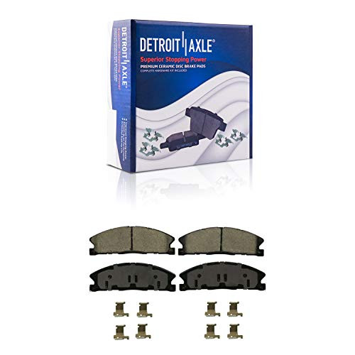 Detroit Axle - Front Ceramic Brake Pads w Hardware Kit for Models with Heavy Duty Brakes