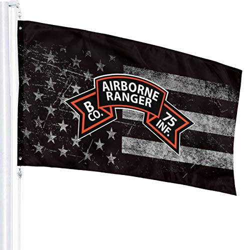 NPZBHoney3x5 B Co 75th Infantry  Ranger  Scroll Flag 3 X 5 Ft Banner Breeze Flag