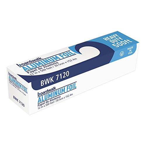 Boardwalk BWK 7120 500 Length 12 inch  Width 20 Micron Thickness Heavy-Duty Aluminum Foil Roll