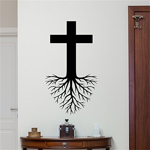 Cross Roots Christian God Jesus Wall Decal Stickers for Living Room Bedroom Home Decor