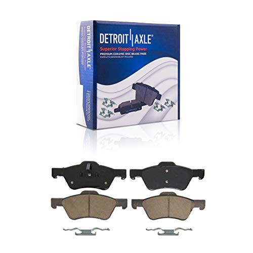 Detroit Axle - Front Ceramic Brake Pads w Hardware - Replacement for Ford Escape Mazda Tribute Mercury Mariner