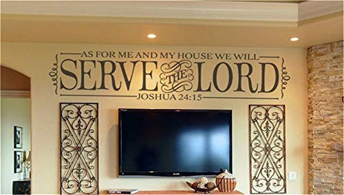 25 Home Decor Vinyl Removable Wall Stickers Mural Decal Art Family Decals As for Me and My House We Will Serve The Lord - Bible Verses Wall Decals