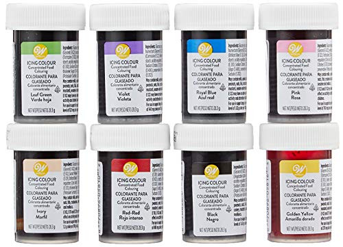 Wilton Icing Colour Edible Concentrated Food Colouring Gel 8 Colour Icing Set