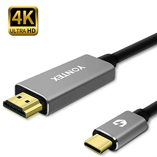 USB C to HDMI Cable(4K@60Hz), YONTEX 6FT/1.8m USB Type-C to HDMI Cable [Thunderbolt 3 Compatible] for MacBook Pro, Surface Book 2, iMac, Galaxy S9/S8/Note 8, Dell XPS 13/15, Pixelbook and etc