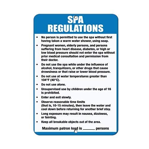 pmxkbzzr Spa Rules  and  Regulations Read  and  Follow Spa Rules for Safety Aluminum Metal Sign 8x12 inch