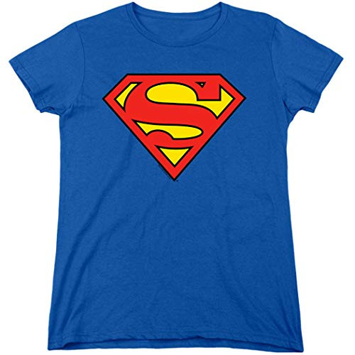 Womens Superman Classic Logo T Shirt  and  Stickers  Large