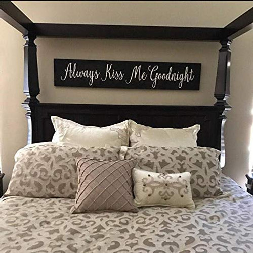 Sunbory Wood Sign Plaque Home Decor Always Kiss Me Goodnight Sign 4 inch x18 inch Rustic Decor Pallet Sunbory Wood Sign Plaque Home Decor Always Kiss Me Goodnight Sign 4 inch x18 inch Rustic Decor Pallet