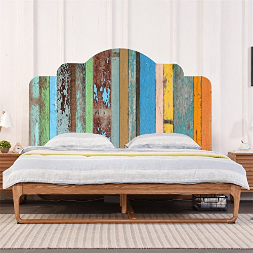 AMAZING WALL AmazingWall Colorful Wood Headboard Sticker 3D Home Decoration Bedroom Kids Room Nursery Furniture Decor Art Decal