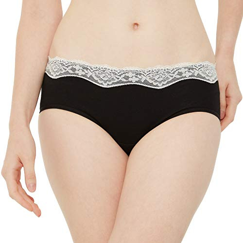 INNERSY Womens Lace Underwear Cotton Hipster Panties Regular  and  Plus Size 6-Pack XLBlack Grey White