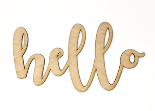 Hello Wooden Word Cut - Wall Art Decor - - Wall Decor - Wall Hangings - House Greeting Signs