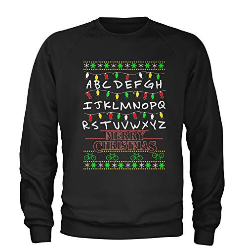 Expression Tees Crew Strange Merry Christmas Adult X-Large Black