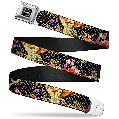 Buckle-Down Seatbelt Belt - Catwoman Poison Ivy Harley Quinn Petals Chainlink - 1.5 inch  Wide - 24-38 Inches in Length