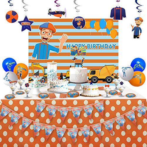 Blippi Birthday Party Decorations Set For Boy Girl Include Blippi Happy Birthday Party Banner Blippi Latex Balloons Cake Toppers for 2nd 3rd 4th 5th Blippi Birthday Party Supplies 112Pack Blippi Birthday Party Decorations Set For Boy Girl Include Blippi Happy Birthday Party Banner Blippi Latex Balloons Cake Toppers for 2nd 3rd 4th 5th Blippi Birthday Party Supplies 112Pack