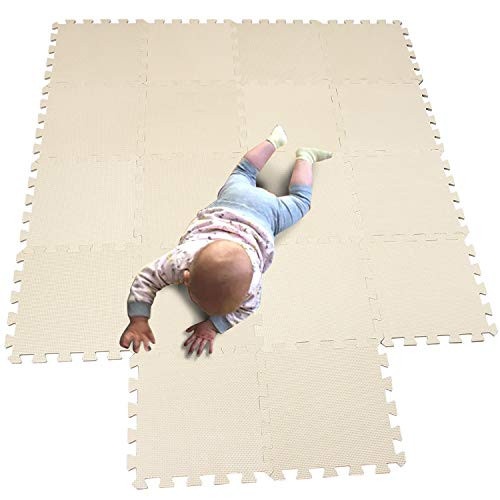 MQIAOHAM Children Puzzle mat Play mat Squares Foam Play mat Tiles Baby mats for Floor Puzzle Puzzle mat Childrens Soft Play mats Girl playmat Carpet Interlocking Foam Floor mats for Baby Beige 110