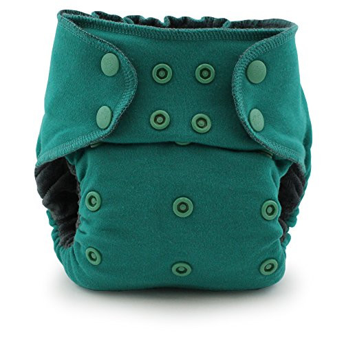 Kanga Care Ecoposh OBV One Size Adjustable Pocket Fitted Cloth Diaper   Reusable Washable Organic Bamboo Velour Eco Friendly Ultra-Soft   Atlantis  Green