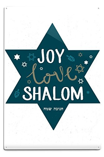 Lantern Press Joy Love Shalom  12x18 Aluminum Wall Sign Wall Decor Ready to Hang