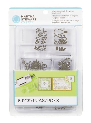 Martha Stewart Crafts EK Success Stamp Around the Page Flourishes Leaves Set
