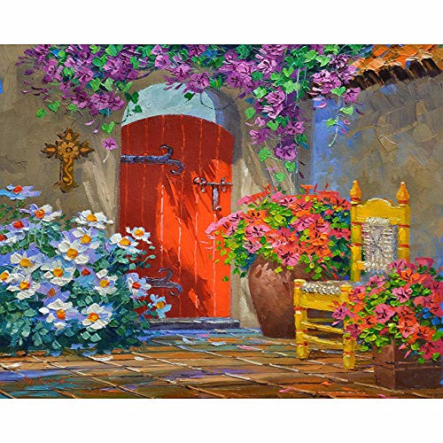 ZFSDD 5D Diamond Painting Mosaic Home Scenery Floral Garden Cross Ctitch Kit Embroidery Round Diamond 40x50cm