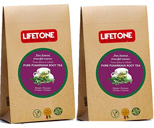 lifetone the tea for better life PUNARNAVA ROOT TEA   RENEWING THE BODY   ANTI AGEING TEA   100 percent NATURAL FROM TROPICS   60 TEABAGS PACK OF 3