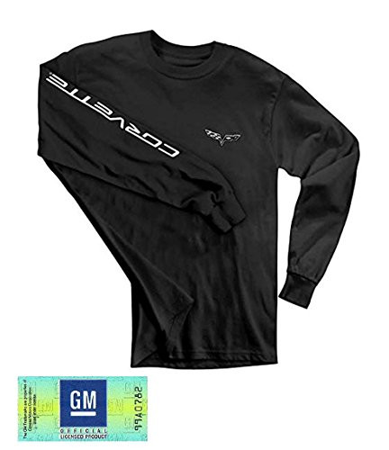Corvette T-Shirt - C6 Logo w Corvette Script on Sleeve  XX-Large Black