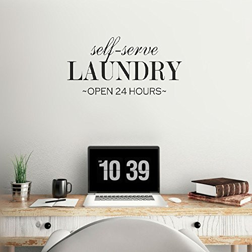 Vinyl Removable Wall Stickers Mural Decal Art Self Serve Laundry Open 24 Hours for The Living Room Home Decor Vinyl Removable Wall Stickers Mural Decal Art Self Serve Laundry Open 24 Hours for The Living Room Home Decor