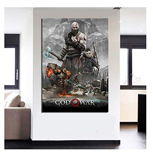 Suuyar God of War 4 Game Figure Poster Painting Canvas Wall Art Home Decor Printed Modern Type for Living Room Print on canvas-60x80cm No Frame