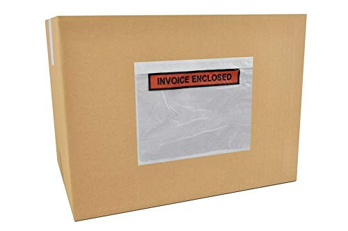 Invoice Enclosed Pouches Packing List Label Envelopes Clear Orange Self Sealing 7 x 5 1 2 inch 1000 Pack