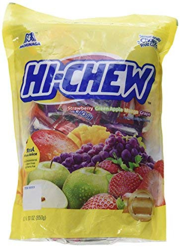 Morinaga Hi -Chew Assorted Flavored Individually Wrapped Fruit Chews Mango Grape Strawberry Green Apple-set of 2