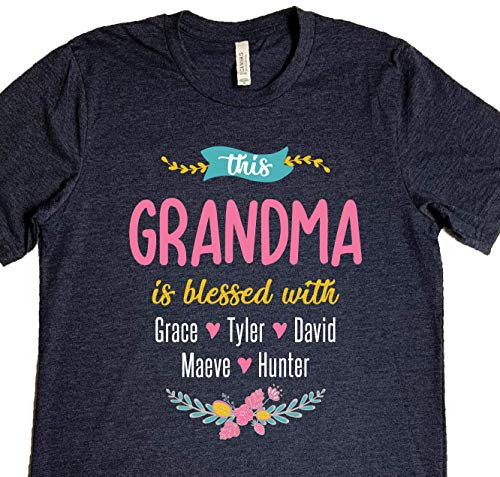 Grandma Shirt Grandma Shirt with Grandkids Names Grandma and Grandkids Shirt Personalized Grandma Shirt Grandma and Grandchildren Shirt