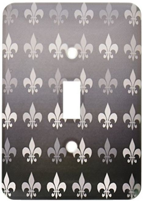 3dRose lsp_59112_1 Black and White Fleur de lis - Retro Art - Vintage French Single Toggle Switch 3dRose lsp_59112_1 Black and White Fleur de lis - Retro Art - Vintage French Single Toggle Switch