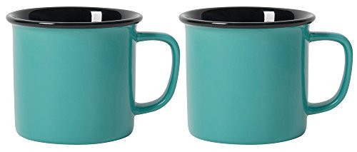 Now Designs Heritage Stoneware Mugs, Set of Two, Jade