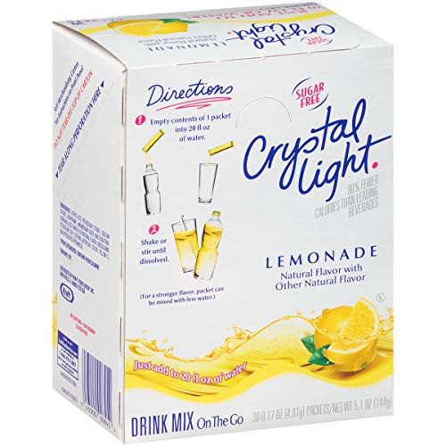 Crystal Light Sugar-Free Lemonade Drink Mix  120 On-the-Go Packets 4 Packs of 30