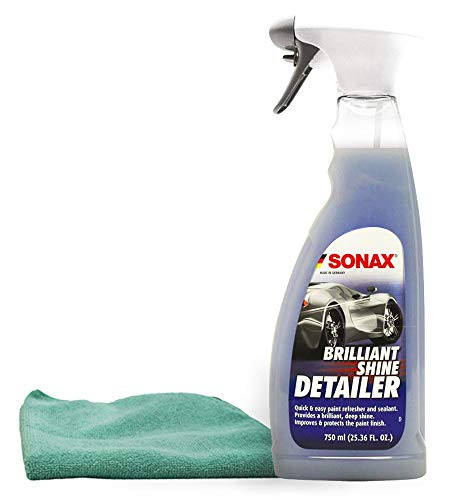 Sonax Brillant Shine Spray Detailer  25 oz  Bundled with a Microfiber Cloth  2 Items