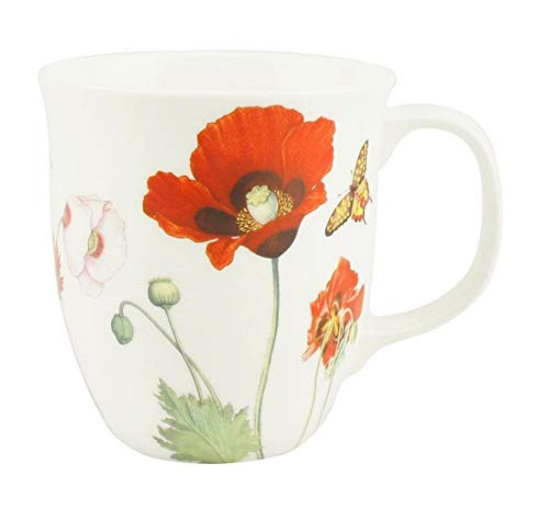 McIntosh Garden Collection Poppies Fine Bone China  12 oz  Java Mug in Matching Gift Box