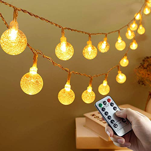 Globe String Lights Fairy Lights Battery Operated 33ft 80LED String Lights with Remote Waterproof Indoor Outdoor Hanging Lights Decorative Christmas Lights for Home Party Patio Garden Wedding ANJAYLIA Globe String Lights Fairy Lights Battery Operated 33ft 80LED String Lights with Remote Waterproof Indoor Outdoor Hanging Lights Decorative Christmas Lights for Home Party Patio Garden Wedding ANJAYLIA