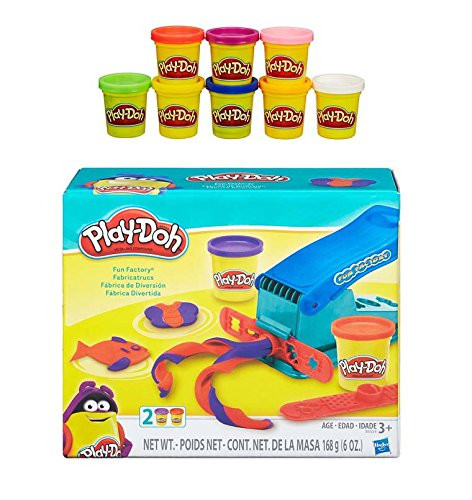 Play-Doh Fun Factory Set + Play-Doh Rainbow Starter Pack Bundle