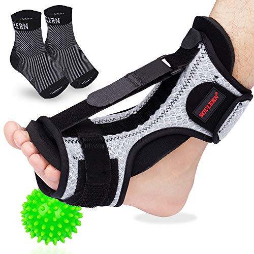 5D-Mesh Plantar Fasciitis Night Splint Foot Drop Orthotic Brace with Plantar Fasciitis Socks  and  Foot Massage Ball for Effective Relief from Plantar Fasciitis Pain Achilles Tendonitis  Green