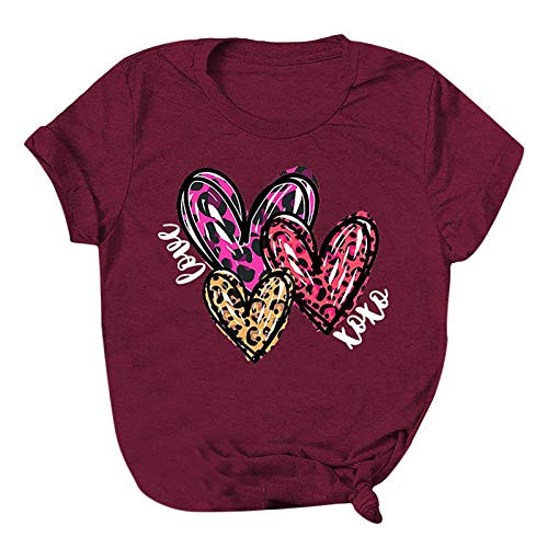 Iuhan Womens Love Heart Tee Shirts T-shirtsWomen Valentines Day Love Printed Shirt T-Shirt Short Sleeve Casual Tee Tops Valentines Day Top-A1698 Iuhan Womens Love Heart Tee Shirts T-shirtsWomen Valentines Day Love Printed Shirt T-Shirt Short Sleeve Casual Tee Tops Valentines Day Top-A1698