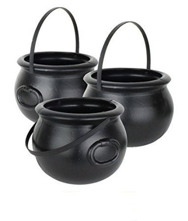 PMU Halloween Cauldron 8 Inch Black Plastic Party Accessory  1 Count   1 pkg  Pkg 3