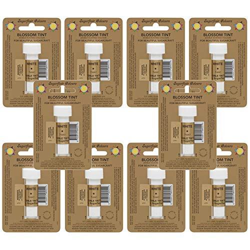 10x Sugarflair White Edible Blossom Tints Cake Food Colour Colouring Dust Powder 10x Sugarflair White Edible Blossom Tints Cake Food Colour Colouring Dust Powder