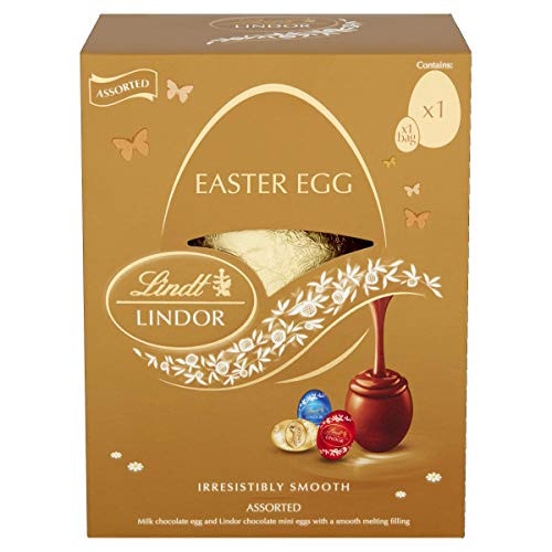 Lindt Lindor Milk Chocolate Easter Egg with Assorted Mini Eggs 133g