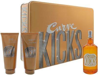 Curve Kicks by Liz Claiborne for Women 3 Piece Set Includes  3.4 oz Eau de Toilette Spray  plus  3.4 oz Body Lotion  plus  3.4 oz Bath  and  Shower Gel