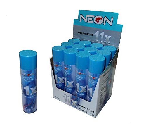 neon 12 Cans of Neon 11x Ultra Refined Butane Fuel Lighter Refill Gas Blue Large