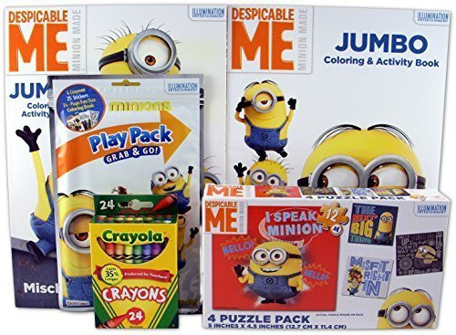 Despicable Me Bundle - 5 Items Minions 4-Puzzle Pack 2 Coloring and Activity Books Minions Grab and Go Play Pack Pack of 24 Crayola Crayons Despicable Me Bundle - 5 Items Minions 4-Puzzle Pack 2 Coloring and Activity Books Minions Grab and Go Play Pack Pack of 24 Crayola Crayons