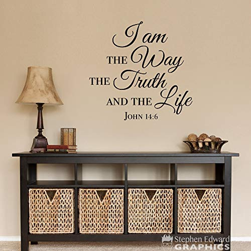 Ke10nce I Am The Way The Truth and The Life Decal Bible Verse John 146 Christian Wall Art
